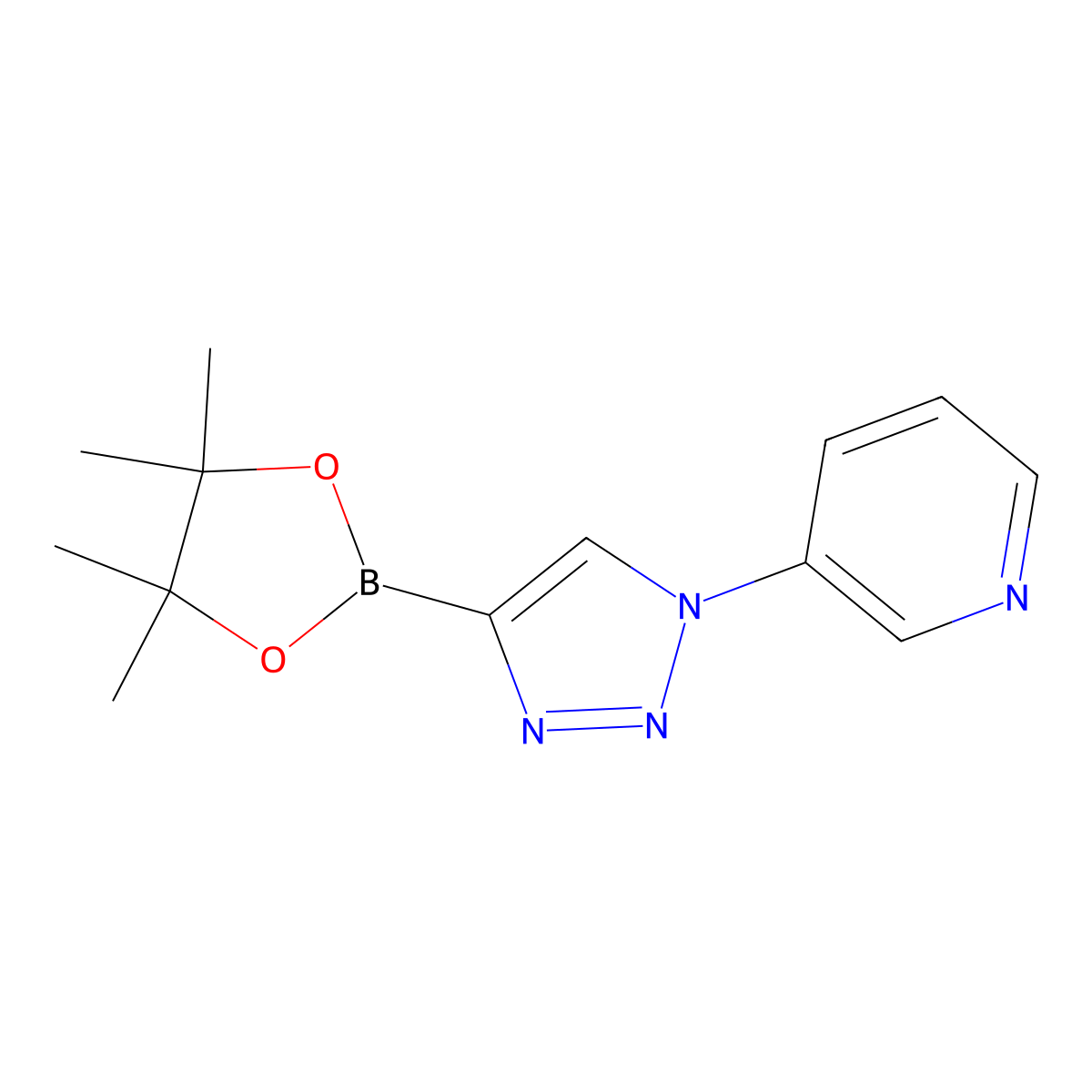 3-(4-(4,4,5,5-tetramethyl-1,3,2-dioxaborolan-2-yl)-1H-1,2,3-triazol-1-yl)pyridine molecular structure, CAS 2256757-98-7