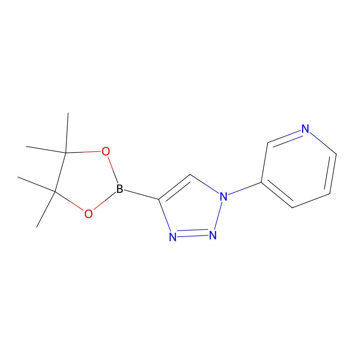 3-(4-(4,4,5,5-tetramethyl-1,3,2-dioxaborolan-2-yl)-1H-1,2,3-triazol-1-yl)pyridine molecular structure, CAS 2256757-98-7