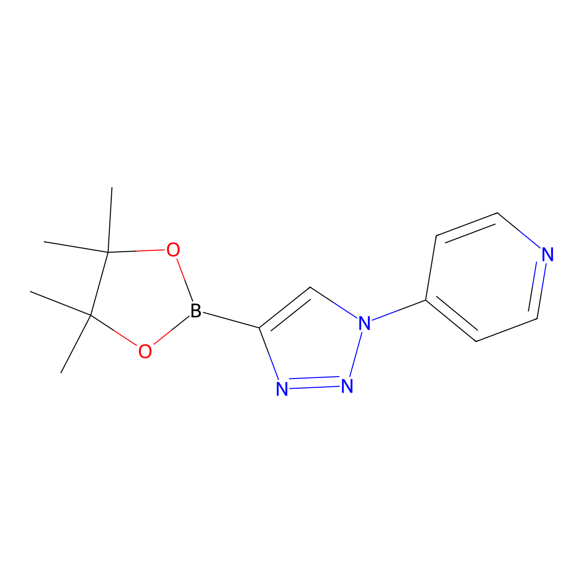4-(4-(4,4,5,5-tetramethyl-1,3,2-dioxaborolan-2-yl)-1H-1,2,3-triazol-1-yl)pyridine molecular structure, CAS 2256757-99-8