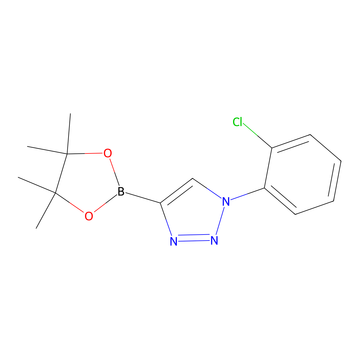 1-(2-chlorophenyl)-4-(4,4,5,5-tetramethyl-1,3,2-dioxaborolan-2-yl)-1H-1,2,3-triazole molecular structure, CAS 2256758-10-6