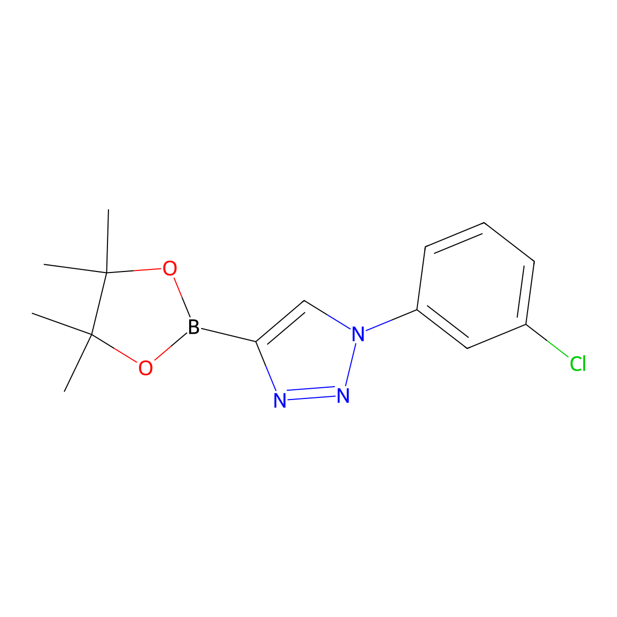 1-(3-chlorophenyl)-4-(4,4,5,5-tetramethyl-1,3,2-dioxaborolan-2-yl)-1H-1,2,3-triazole molecular structure, CAS 2256758-11-7