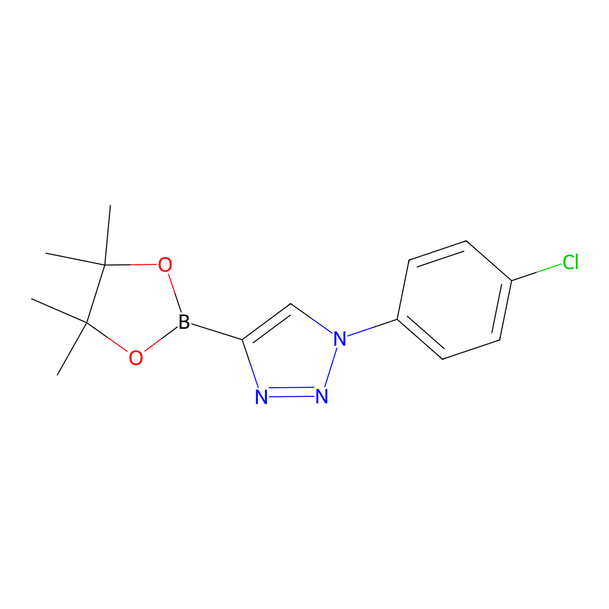 1-(4-chlorophenyl)-4-(4,4,5,5-tetramethyl-1,3,2-dioxaborolan-2-yl)-1H-1,2,3-triazole molecular structure, CAS 2256758-12-8