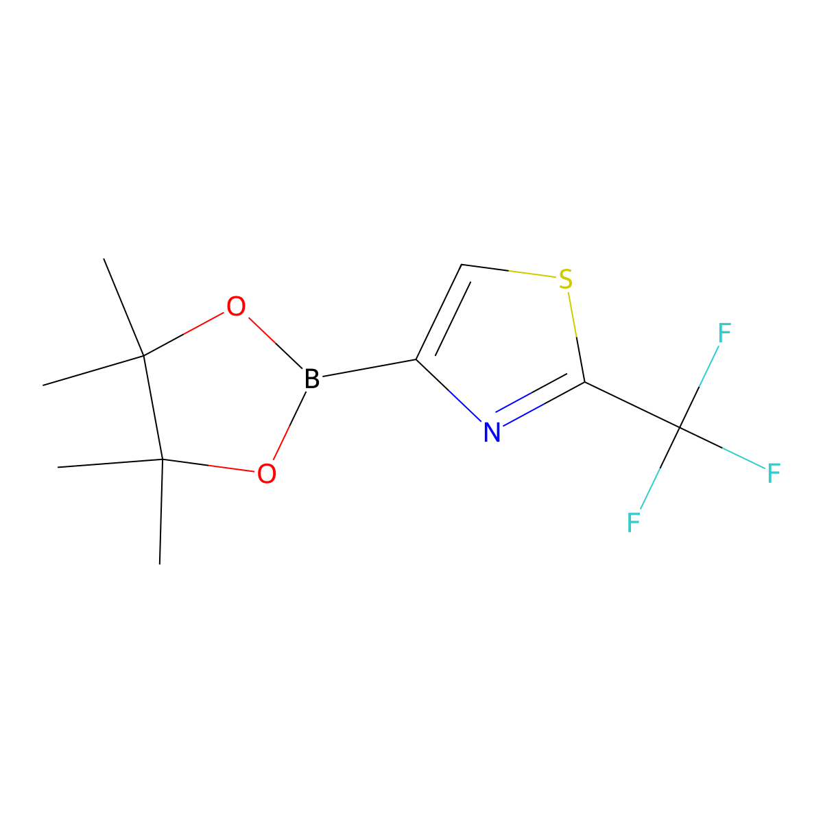 4-(Tetramethyl-1,3,2-dioxaborolan-2-yl)-2-(trifluoromethyl)-1,3-thiazole molecular structure, CAS 2256758-32-2
