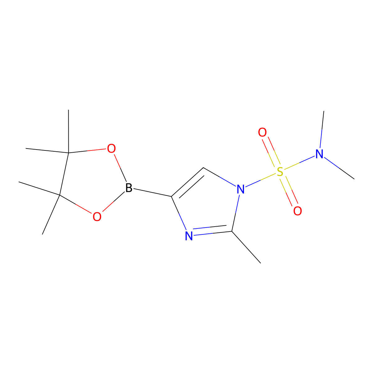 N,N,2-trimethyl-4-(4,4,5,5-tetramethyl-1,3,2-dioxaborolan-2-yl)-1H-imidazole-1-sulfonamide molecular structure, CAS 2256758-46-8