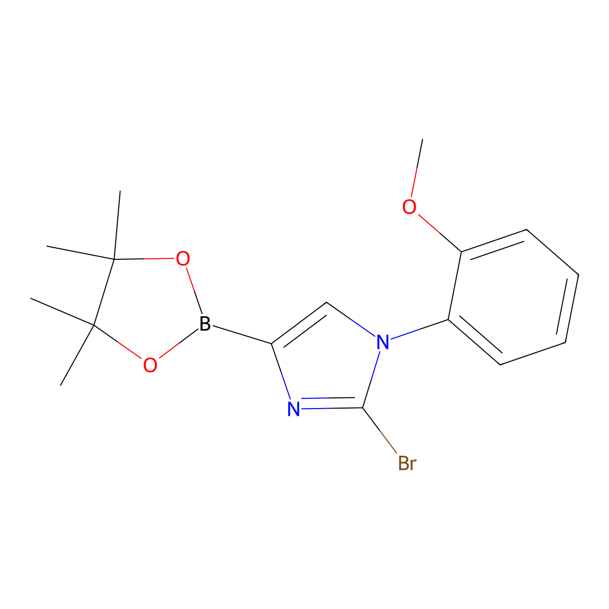 2-bromo-1-(2-methoxyphenyl)-4-(4,4,5,5-tetramethyl-1,3,2-dioxaborolan-2-yl)-1H-imidazole molecular structure, CAS 2256758-72-0