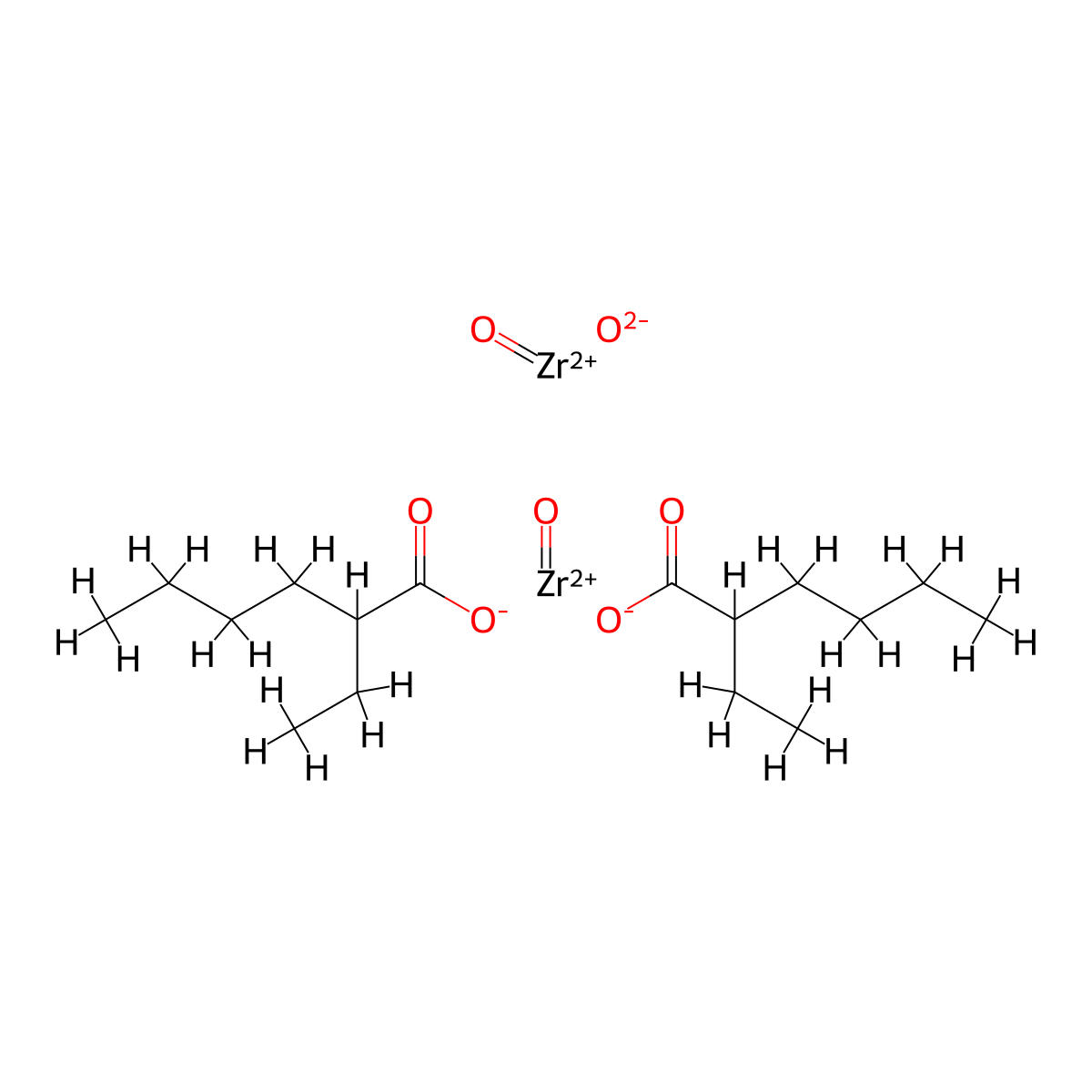 Bis(2-ethylhexanoato-O)-mu-oxodioxodizirconium molecular structure, CAS 22569-47-7