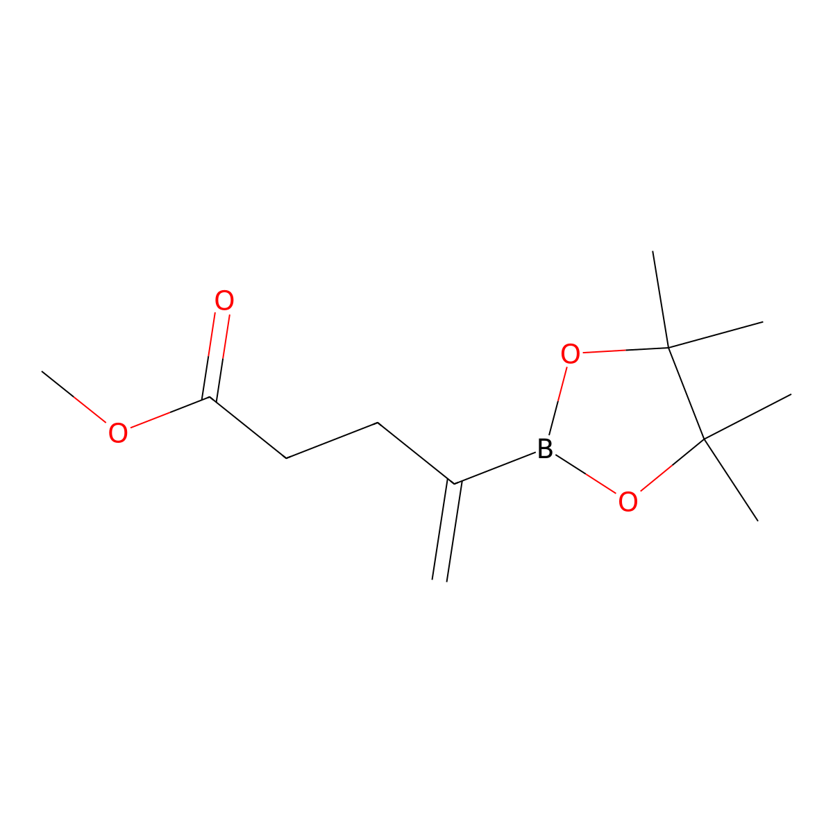 Methyl 4-(4,4,5,5-tetramethyl-1,3,2-dioxaborolan-2-yl)pent-4-enoate molecular structure, CAS 2257430-02-5