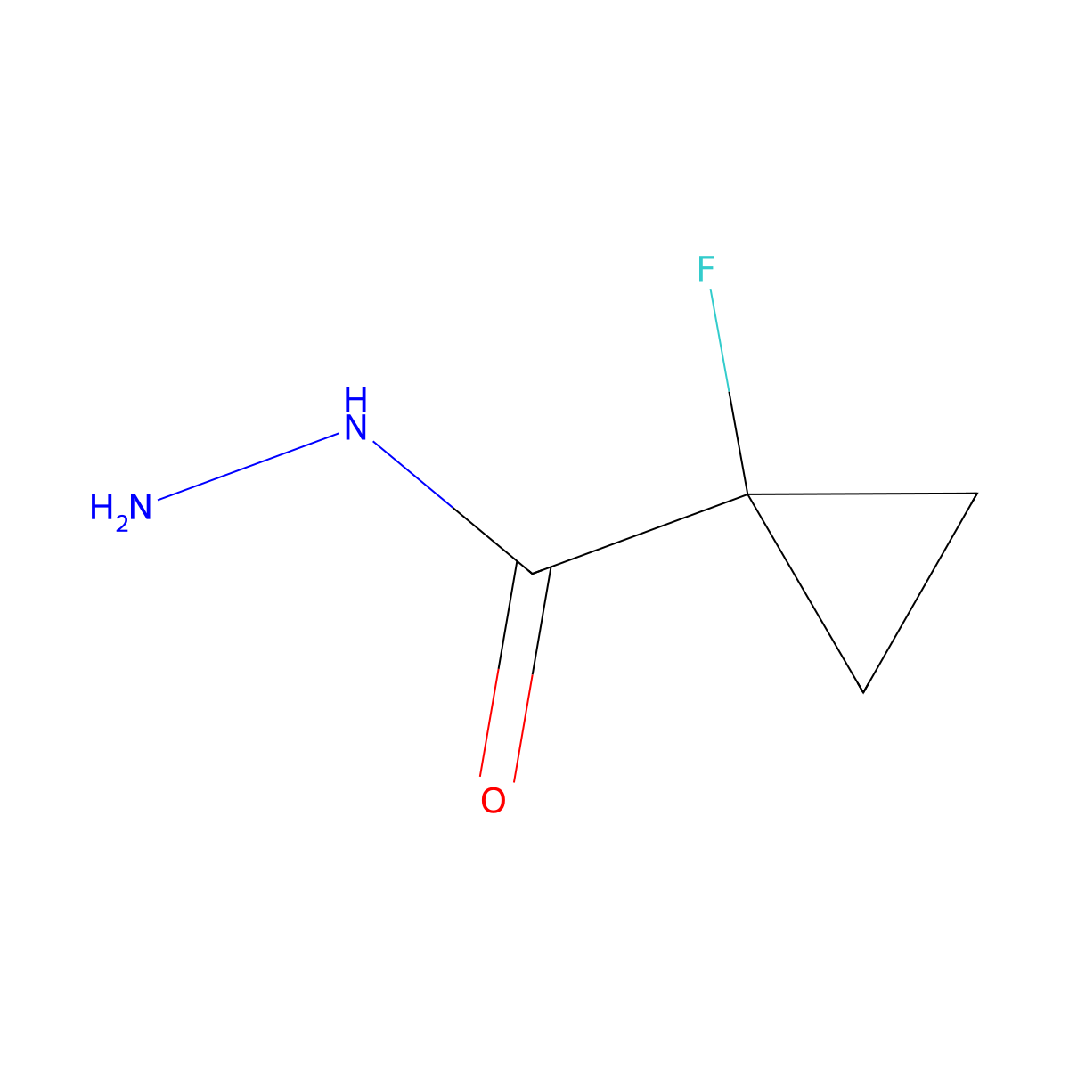 1-Fluorocyclopropane-1-carbohydrazide molecular structure, CAS 2257473-93-9