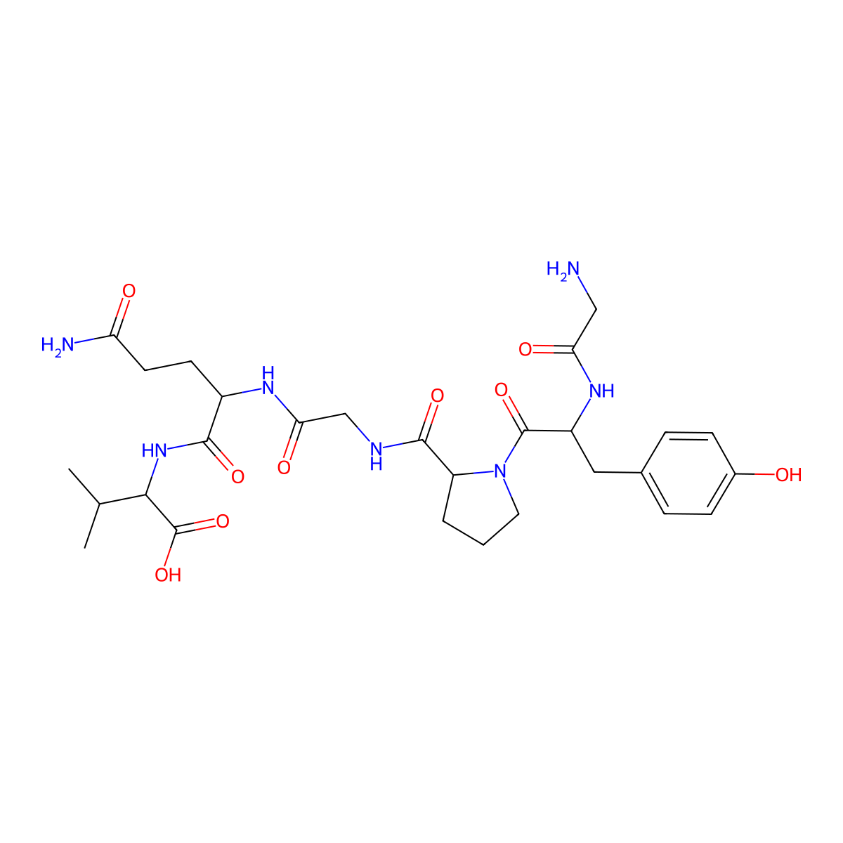 H-Gly-tyr-pro-gly-gln-val-OH molecular structure, CAS 225779-44-2