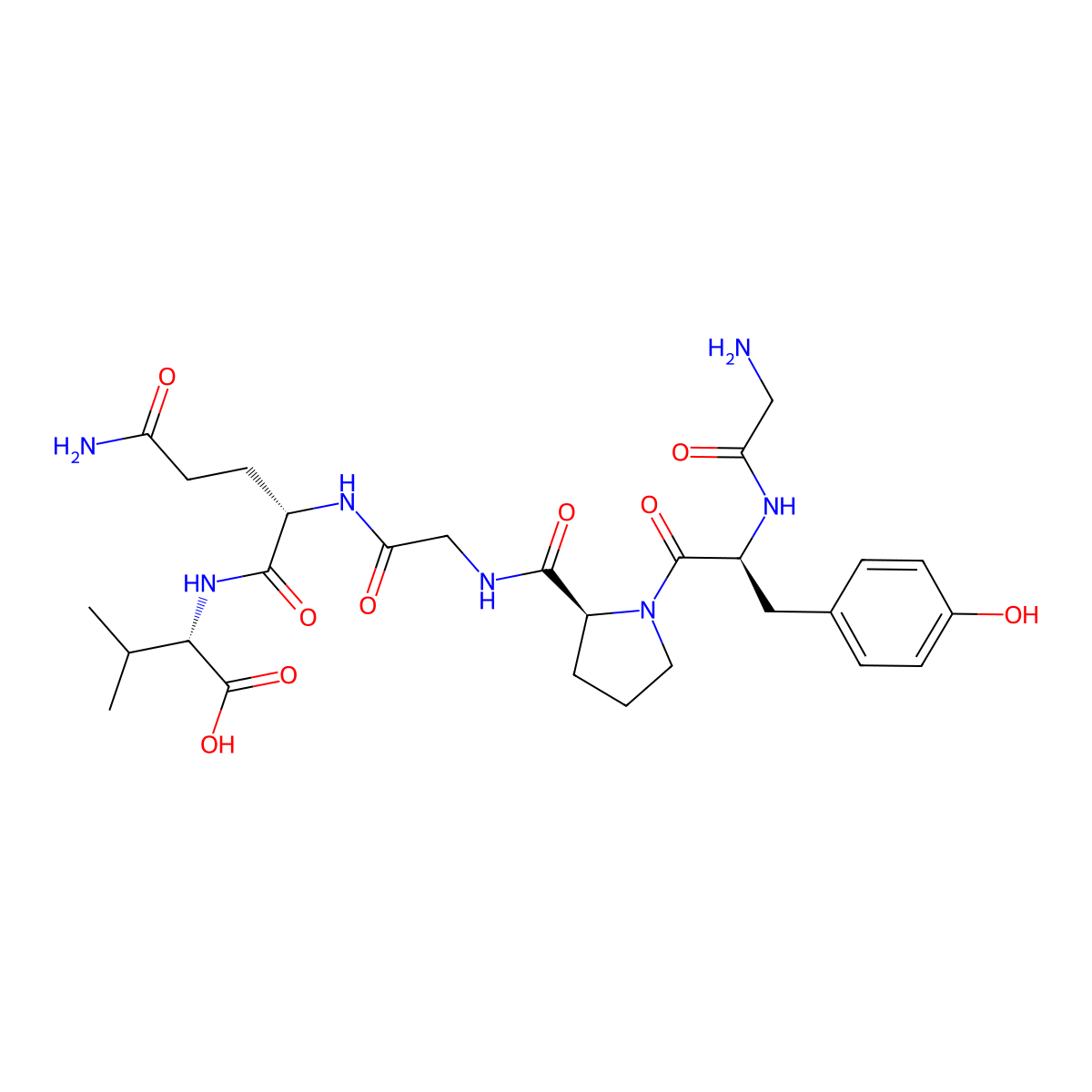 H-Gly-tyr-pro-gly-gln-val-OH molecular structure, CAS 225779-44-2