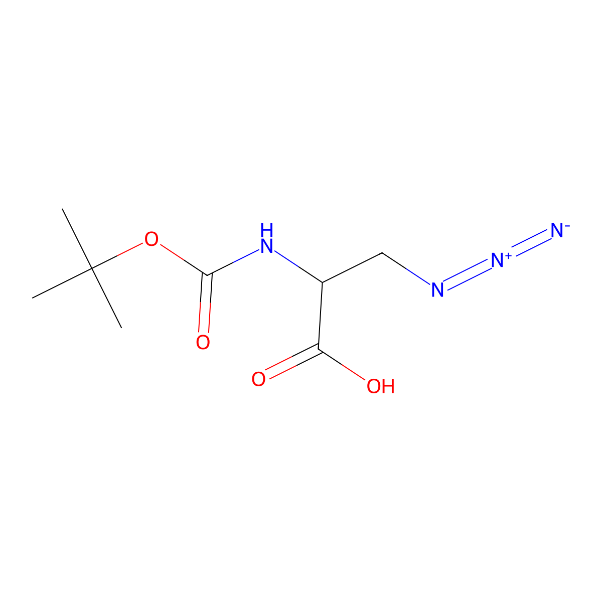 N-Tert-butoxycarbonyl-azido-D-alanine molecular structure, CAS 225780-77-8