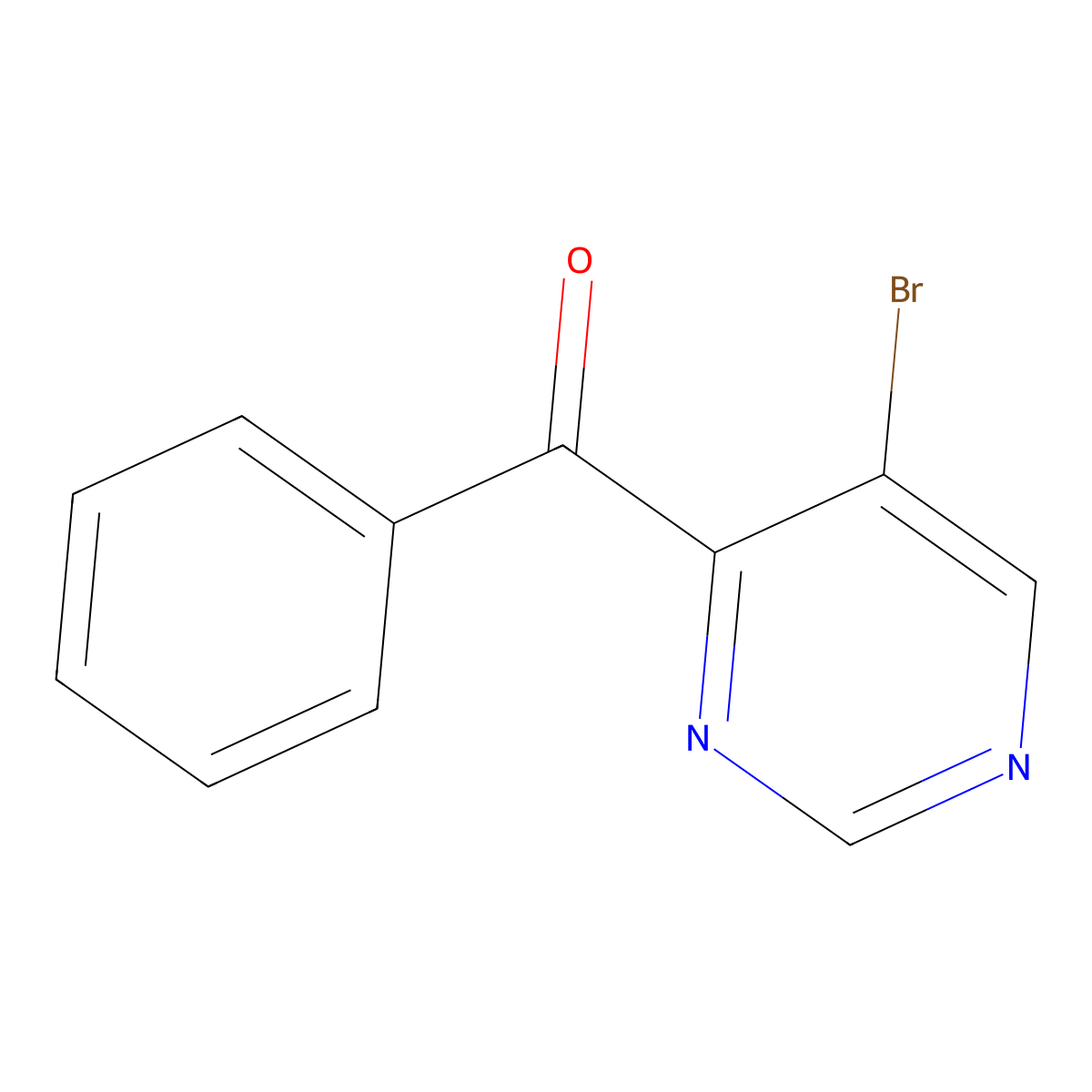 (5-Bromopyrimidin-4-yl)(phenyl)methanone molecular structure, CAS 225794-32-1