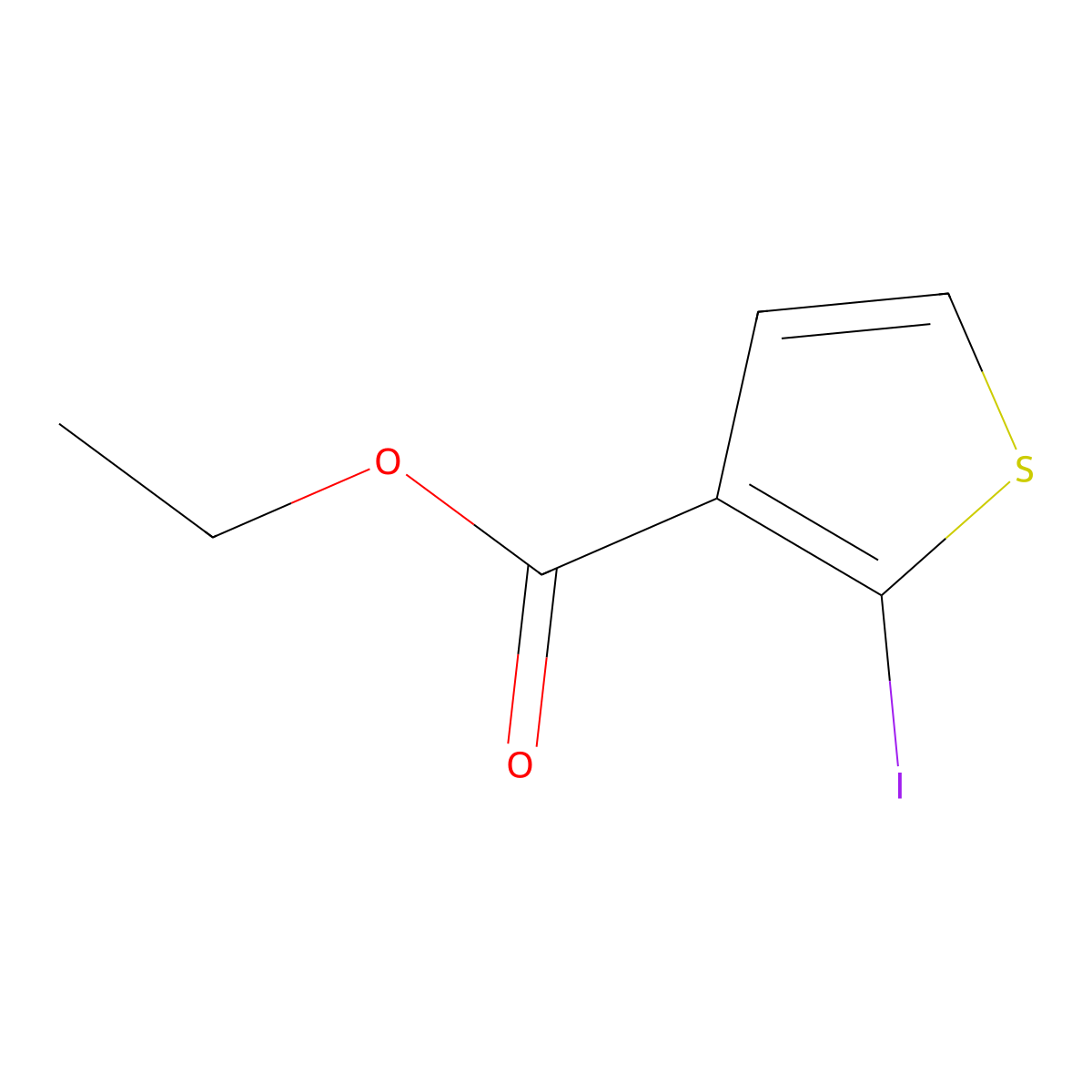 Ethyl 2-iodothiophene-3-carboxylate molecular structure, CAS 225797-23-9