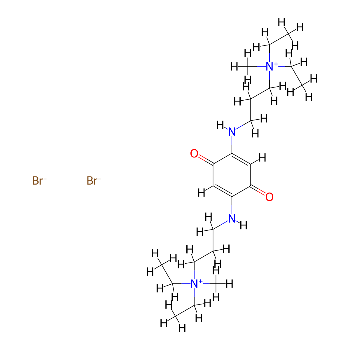 Ammonium, (p-benzoquinon-2,5-ylenebis(iminotrimethylene))bis(diethylmethyl-, dibromide molecular structure, CAS 2258-02-8