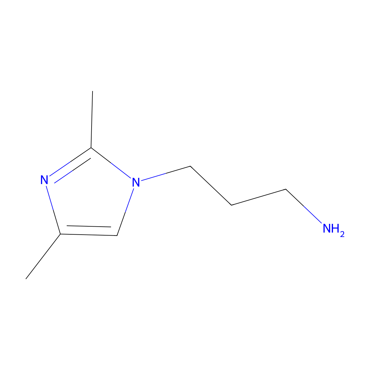 2,4-dimethyl-1H-imidazole-1-propanamine molecular structure, CAS 2258-25-5