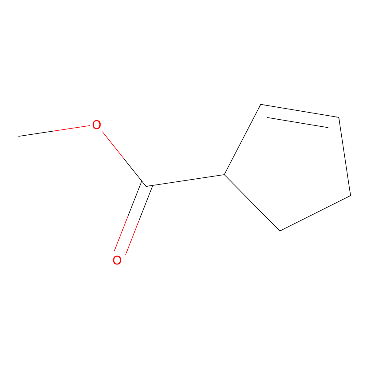 Methyl cyclopent-2-ene-1-carboxylate molecular structure, CAS 2258-56-2
