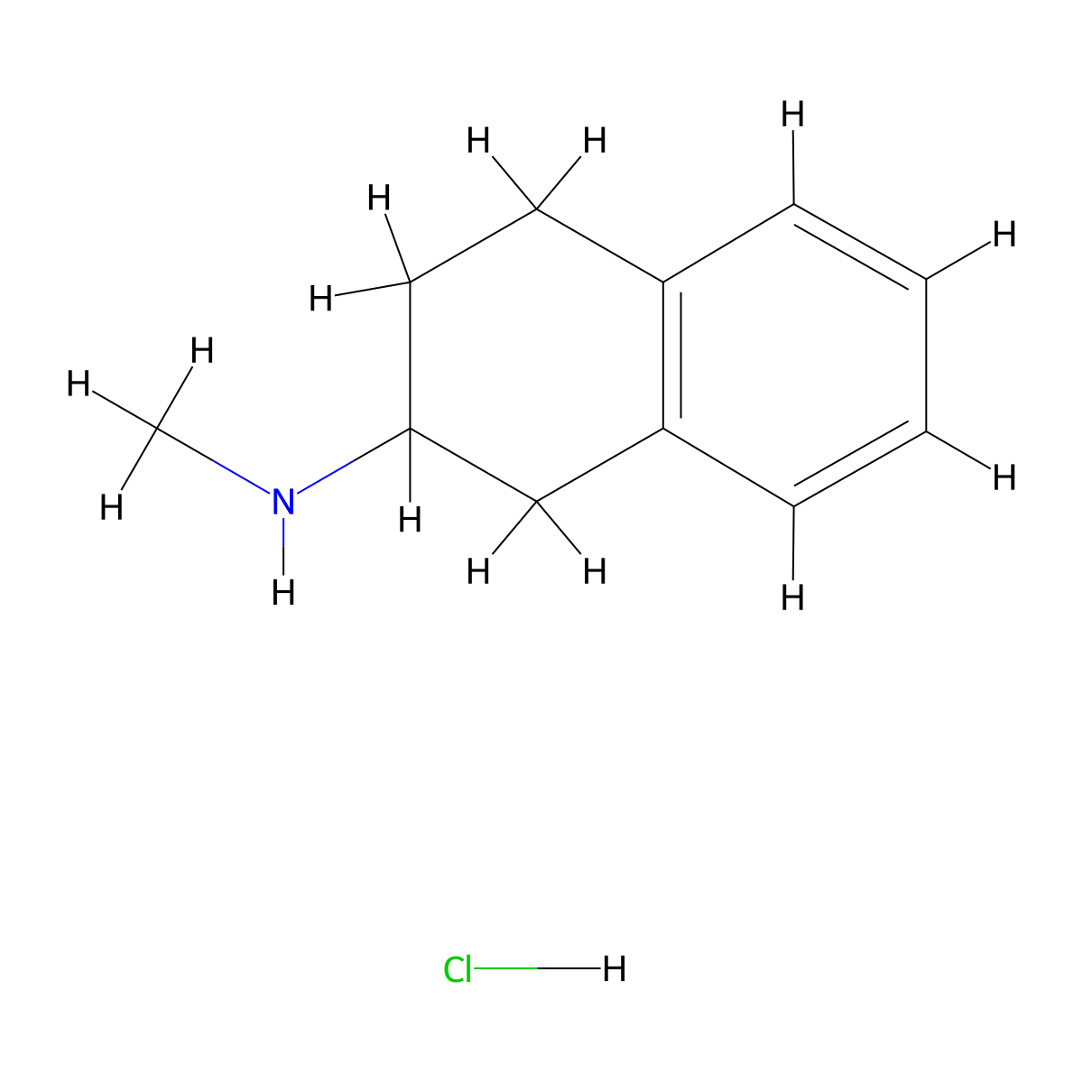 N-methyl-1,2,3,4-tetrahydronaphthalen-2-amine hydrochloride molecular structure, CAS 22583-90-0