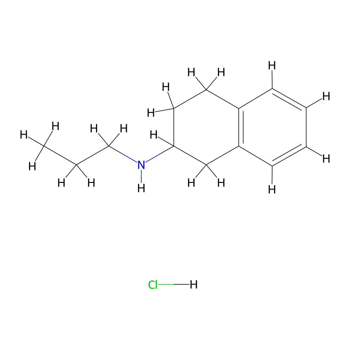 N-propyl-1,2,3,4-tetrahydronaphthalen-2-amine hydrochloride molecular structure, CAS 22583-92-2