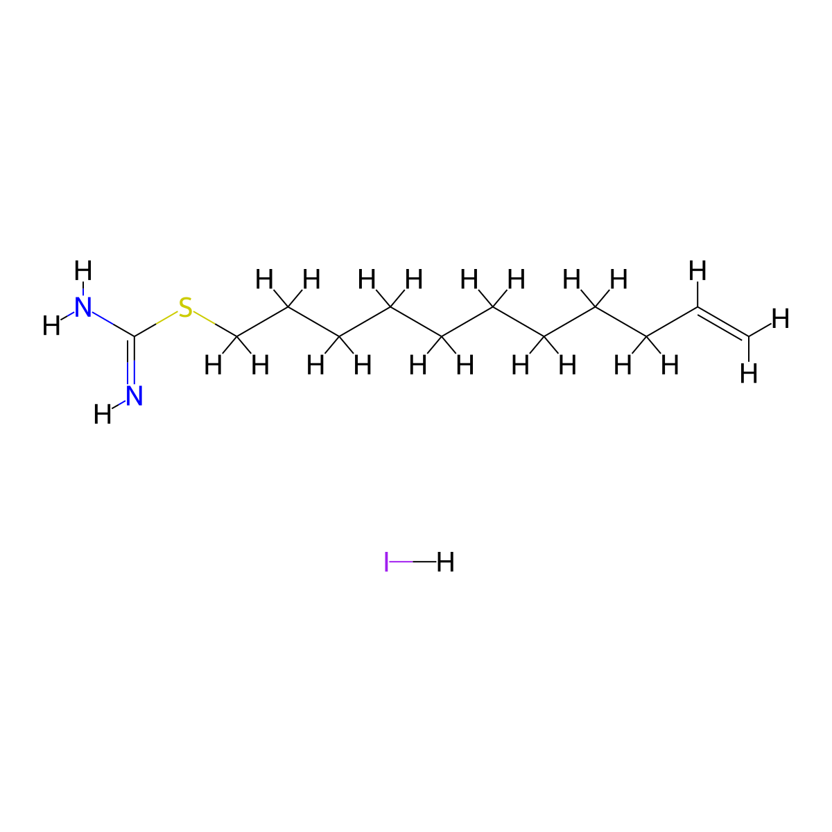 Carbamimidothioic acid, 10-undecenyl ester, monohydriodide molecular structure, CAS 22584-04-9