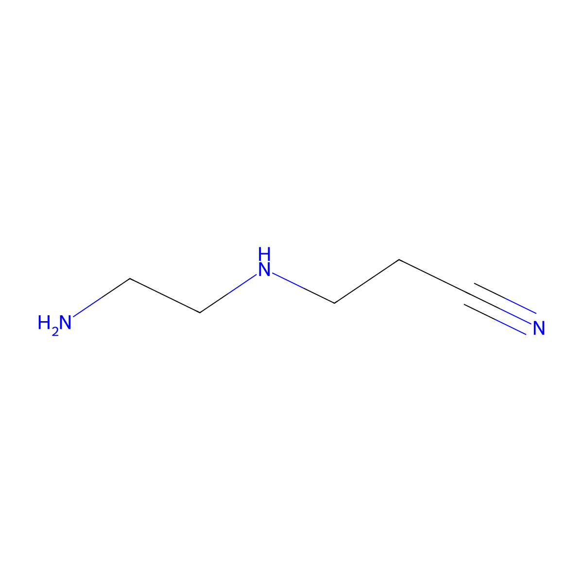 Propanenitrile, 3-((2-aminoethyl)amino)- molecular structure, CAS 22584-31-2
