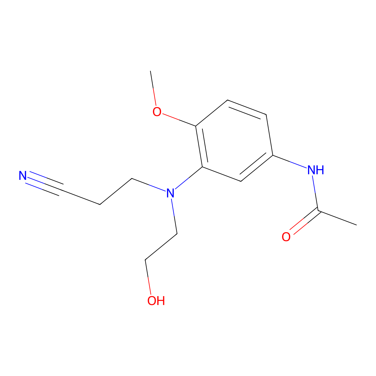 3-(N-Cyanoethyl-N-hydroxyethyl)amino-4-methoxy-acetanilide molecular structure, CAS 22588-78-9