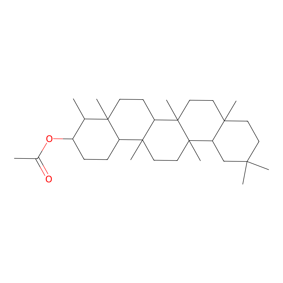 Epifriedelanol acetate molecular structure, CAS 2259-07-6