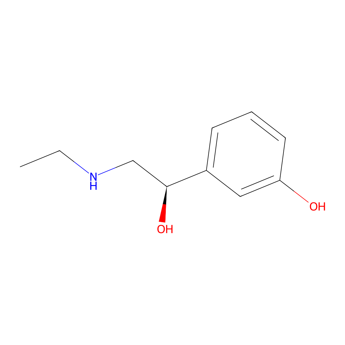 Etilefrine, (R)- molecular structure, CAS 2259-99-6
