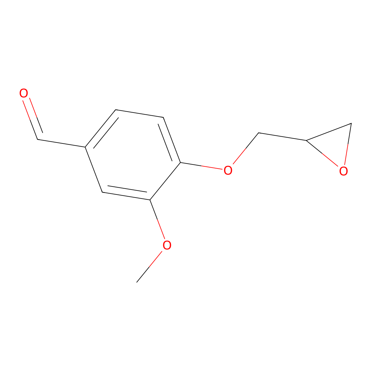 3-Methoxy-4-(2-oxiranylmethoxy)benzaldehyde molecular structure, CAS 22590-66-5