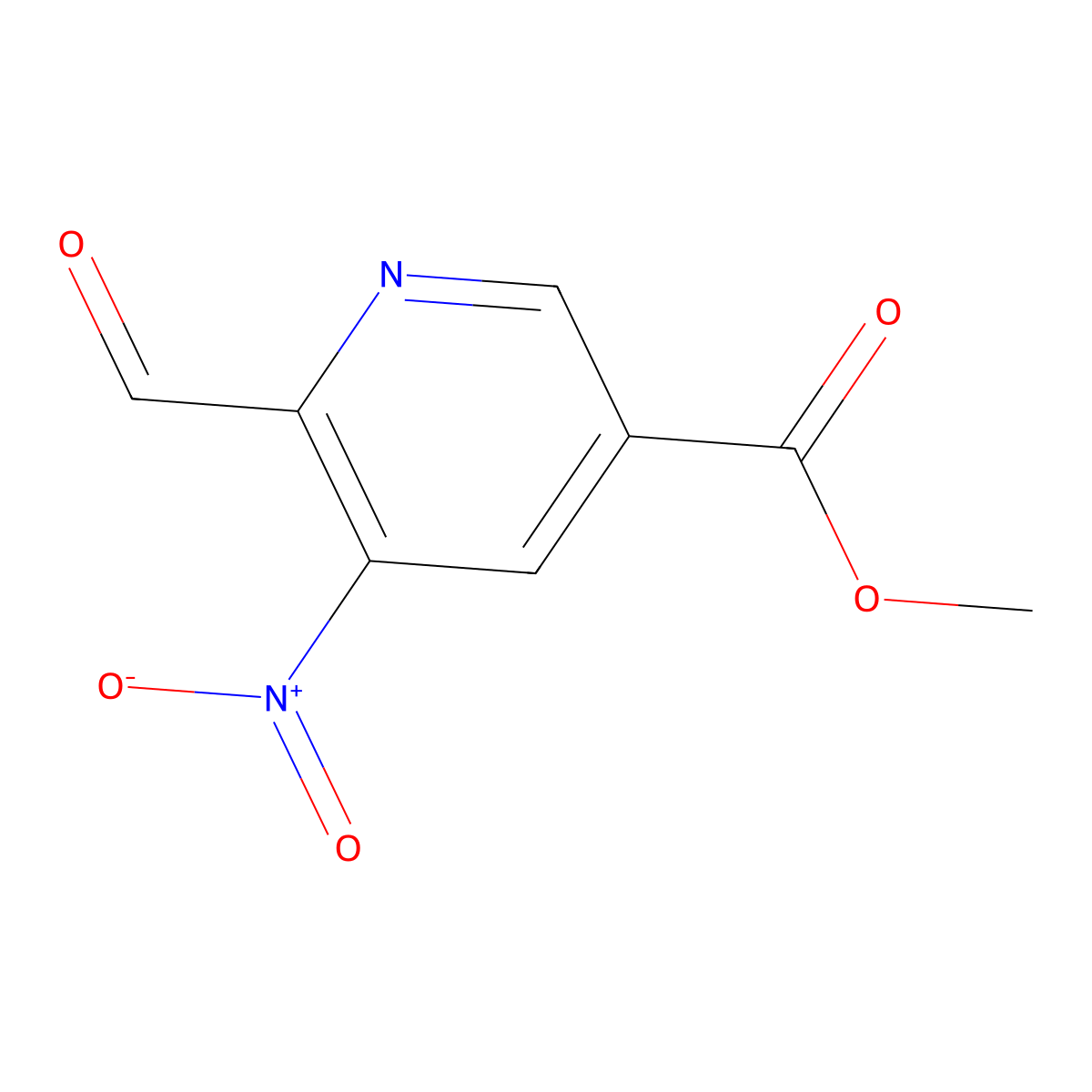 Methyl 6-formyl-5-nitronicotinate molecular structure, CAS 2259312-02-0