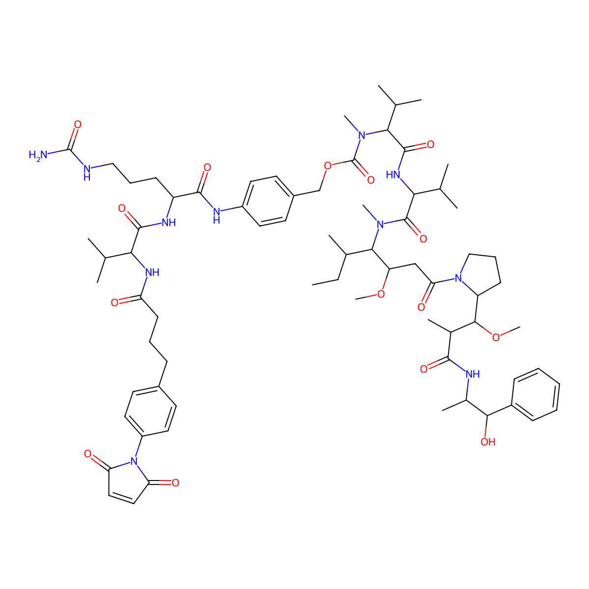 Mal-Phe-C4-VC-PAB-MMAE molecular structure, CAS 2259318-51-7