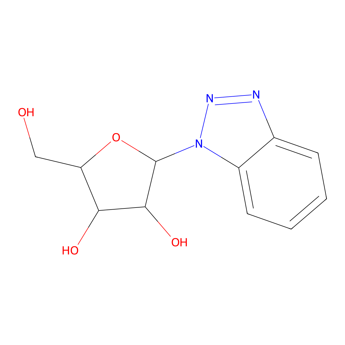 1-Pentofuranosyl-1h-benzotriazole molecular structure, CAS 22596-06-1