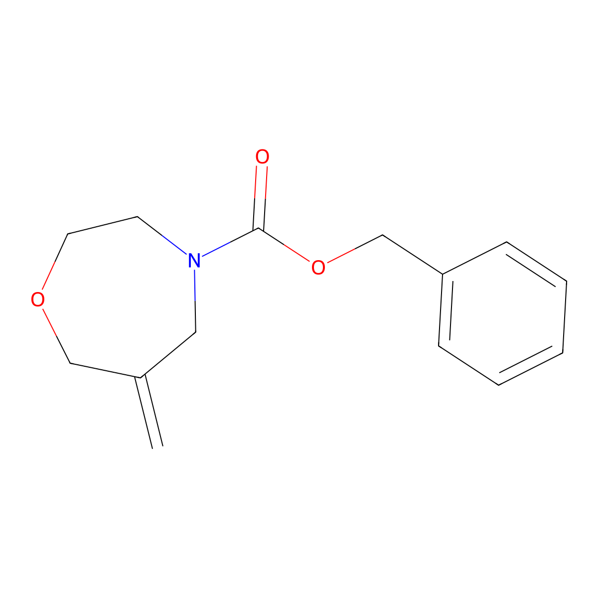 Benzyl 6-methylidene-1,4-oxazepane-4-carboxylate molecular structure, CAS 2259645-48-0
