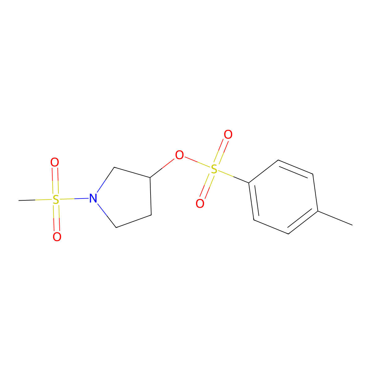 1-Methanesulfonylpyrrolidin-3-yl 4-methylbenzene-1-sulfonate molecular structure, CAS 2259759-11-8