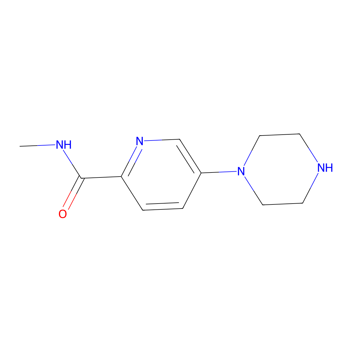 N-Methyl-5-(piperazin-1-yl)picolinamide molecular structure, CAS 2259835-10-2