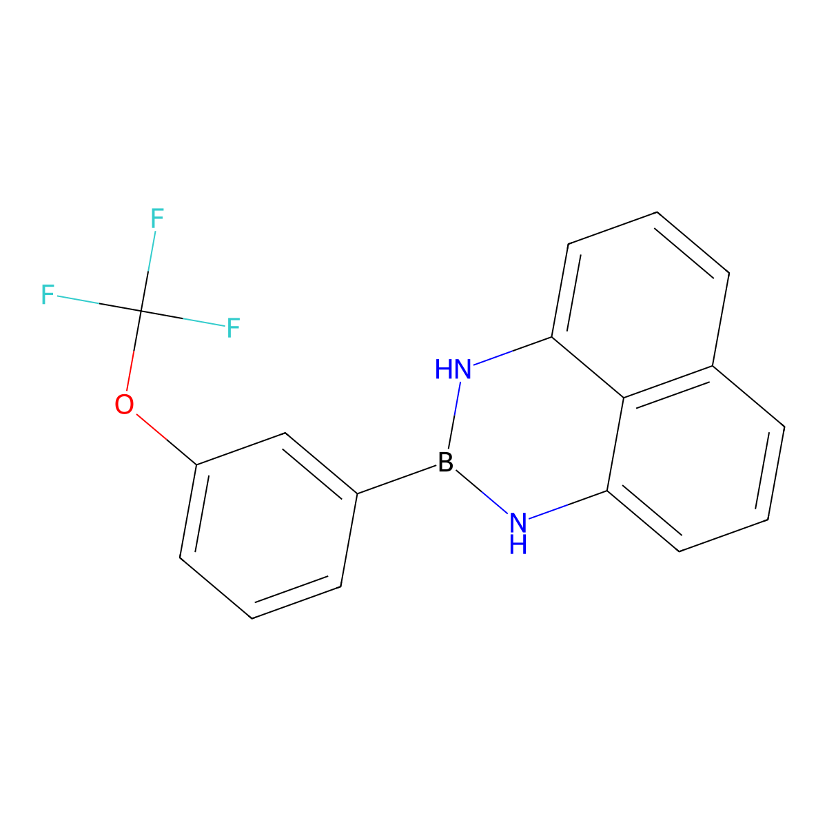 2-(3-(Trifluoromethoxy)phenyl)-2,3-dihydro-1H-naphtho[1,8-DE][1,3,2]diazaborinine molecular structure, CAS 2259849-64-2