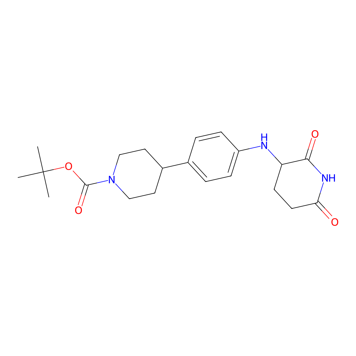 Tert-butyl 4-(4-((2,6-dioxopiperidin-3-yl)amino)phenyl)piperidine-1-carboxylate molecular structure, CAS 2259851-32-4