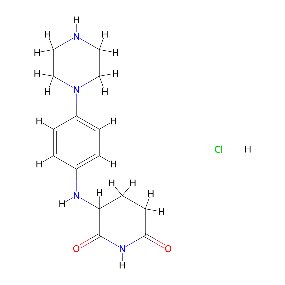 3-((4-(Piperazin-1-yl)phenyl)amino)piperidine-2,6-dione hydrochloride molecular structure, CAS 2259851-45-9