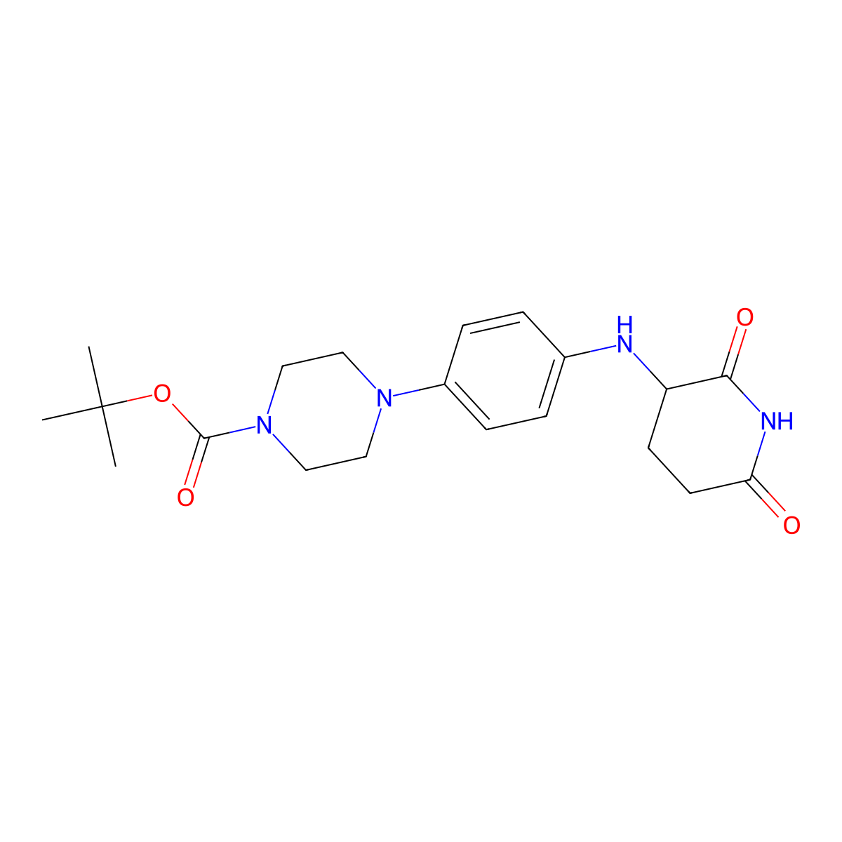 Tert-butyl 4-(4-((2,6-dioxopiperidin-3-yl)amino)phenyl)piperazine-1-carboxylate molecular structure, CAS 2259852-59-8