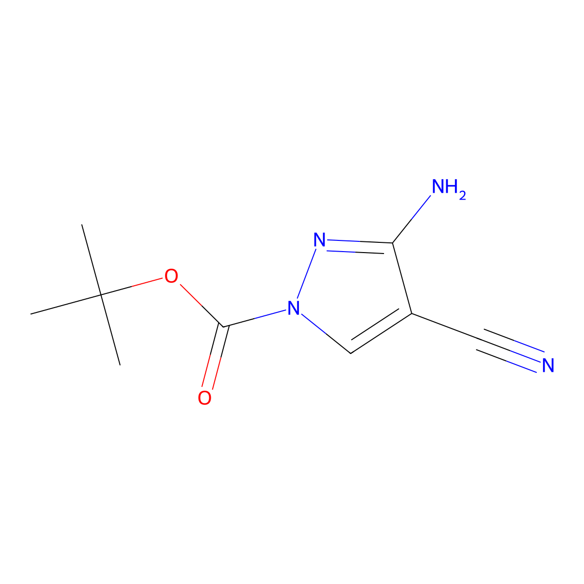 tert-Butyl 3-amino-4-cyano-1H-pyrazole-1-carboxylate molecular structure, CAS 2259852-62-3
