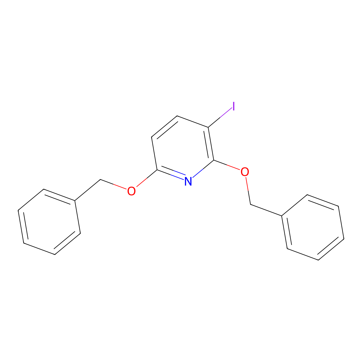 2,6-Bis(benzyloxy)-3-iodopyridine molecular structure, CAS 2259853-06-8