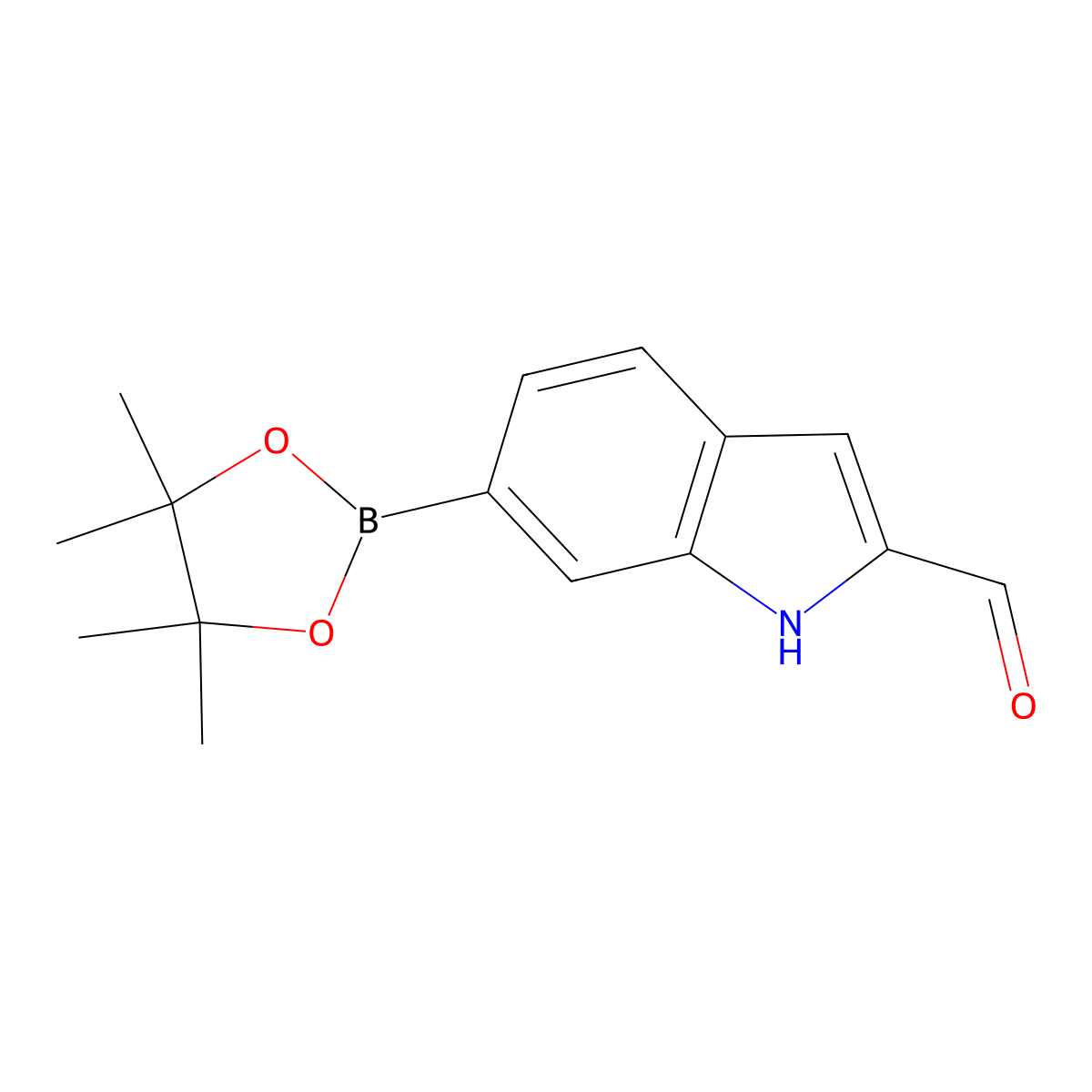 6-(4,4,5,5-Tetramethyl-1,3,2-dioxaborolan-2-YL)-1H-indole-2-carbaldehyde molecular structure, CAS 2259856-53-4