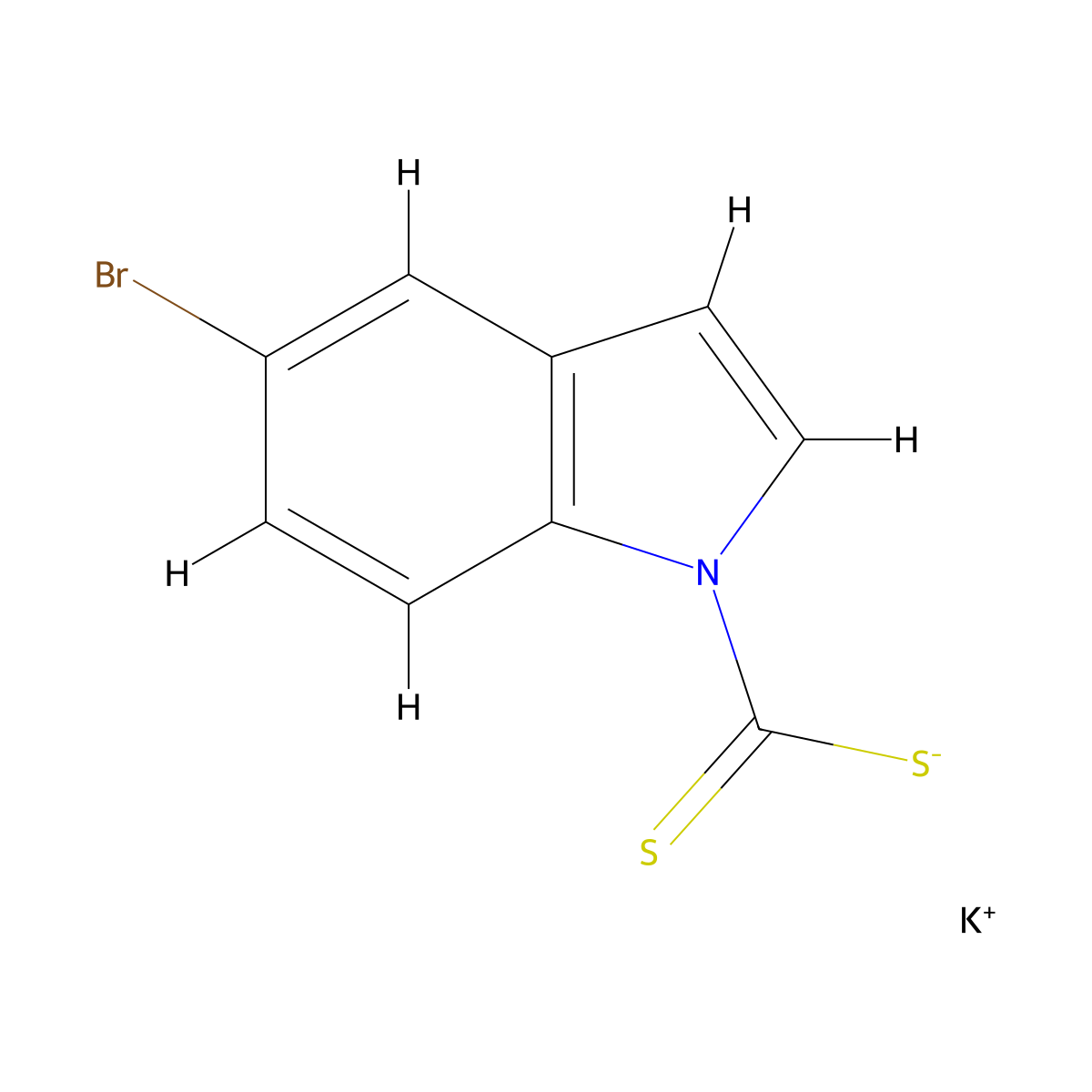potassium 5-bromo-1H-indole-1-carbodithioate molecular structure, CAS 2259877-95-5
