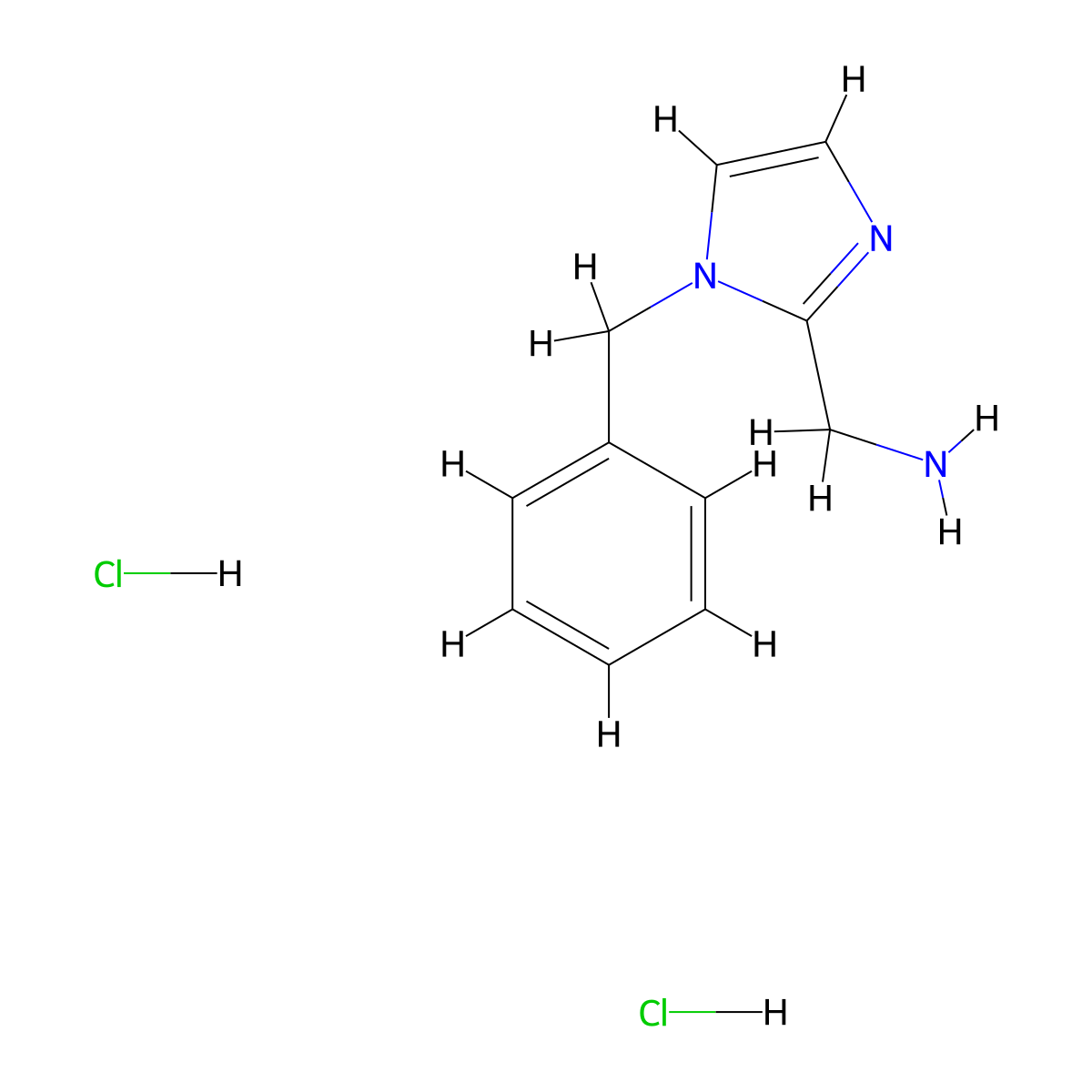 1-(1-benzyl-1H-imidazol-2-yl)methanamine dihydrochloride molecular structure, CAS 22600-75-5