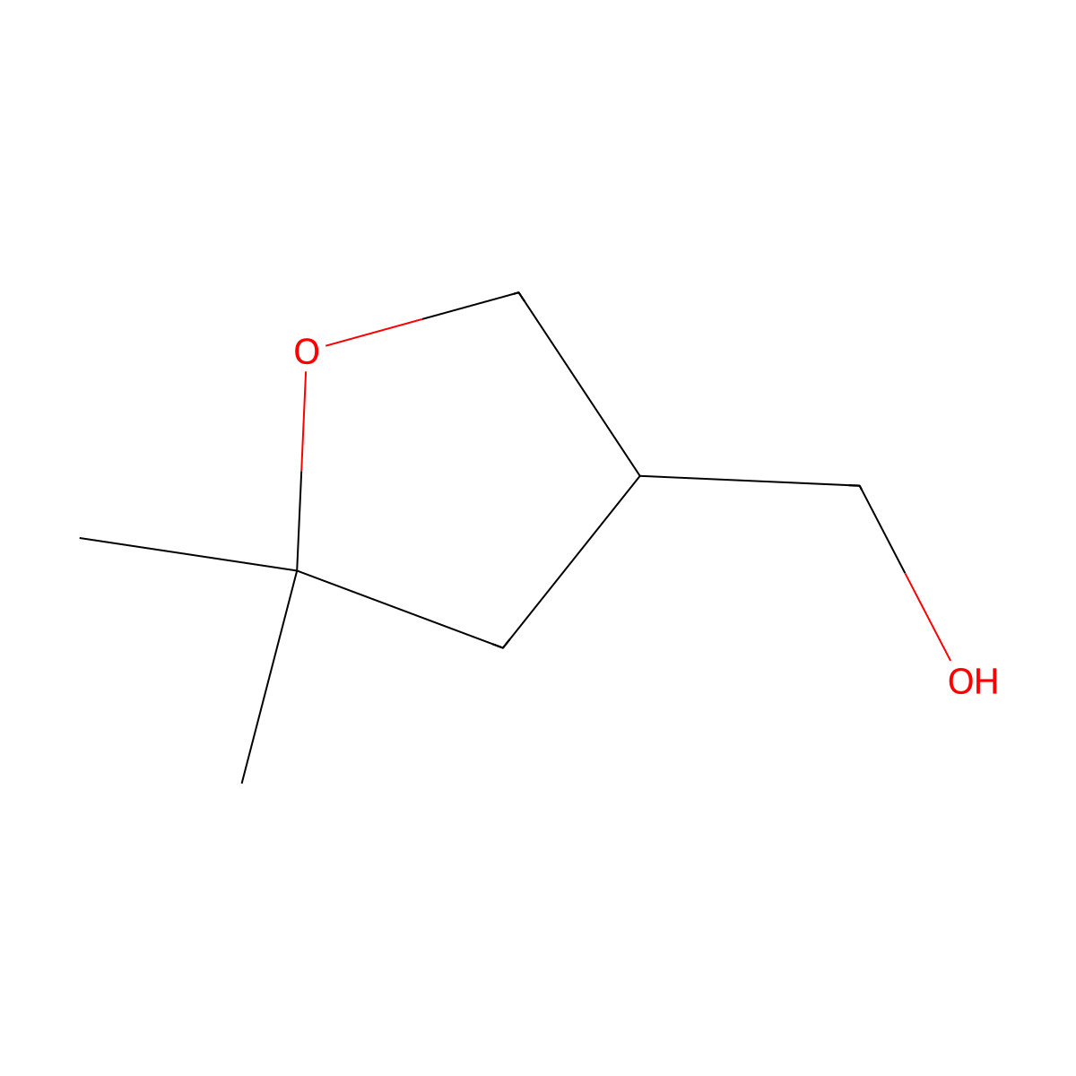 Tetrahydro-5,5-dimethyl-3-furanmethanol molecular structure, CAS 22600-85-7