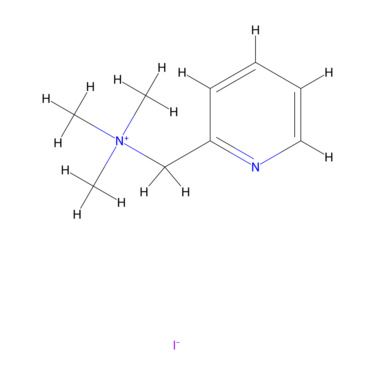 N,N,N-Trimethyl-1-(pyridin-2-yl)methanaminium iodide molecular structure, CAS 22601-02-1