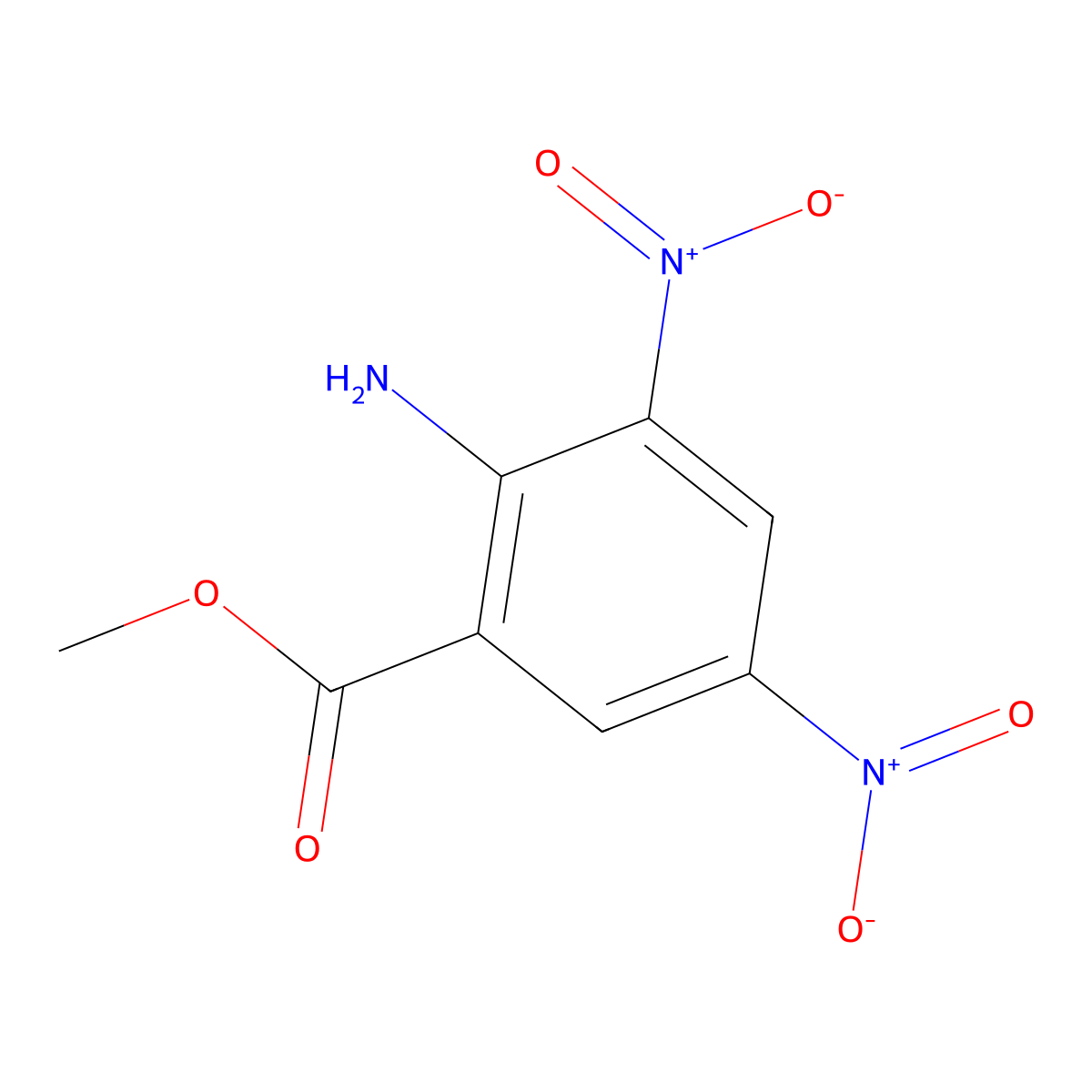 Methyl 2-amino-3,5-dinitrobenzoate molecular structure, CAS 22603-10-7