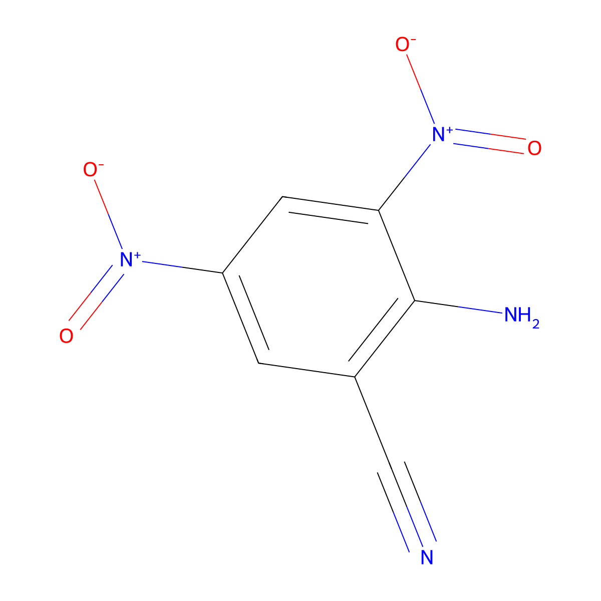2-Amino-3,5-dinitrobenzonitrile molecular structure, CAS 22603-53-8