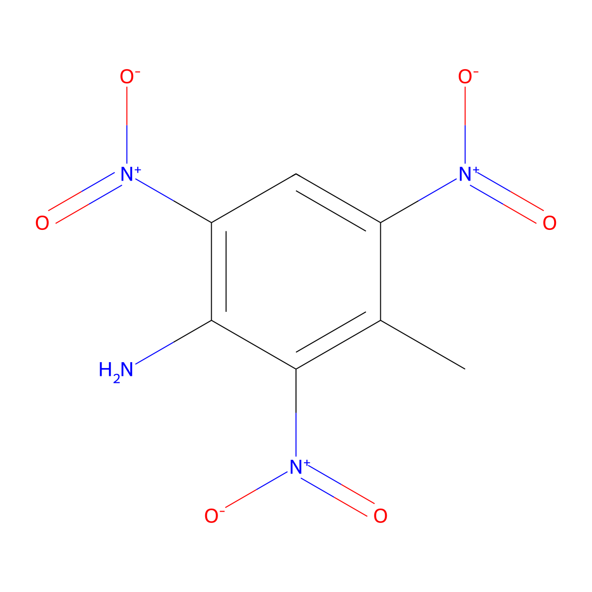 3-Methyl-2,4,6-trinitroaniline molecular structure, CAS 22603-58-3