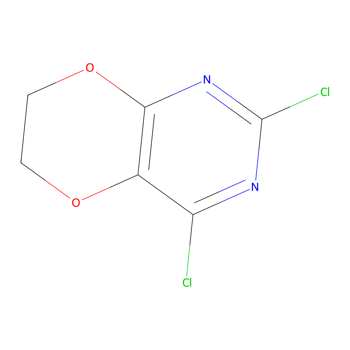 2,4-Dichloro-6,7-dihydro-[1,4]dioxino[2,3-d]pyrimidine molecular structure, CAS 2260510-30-1