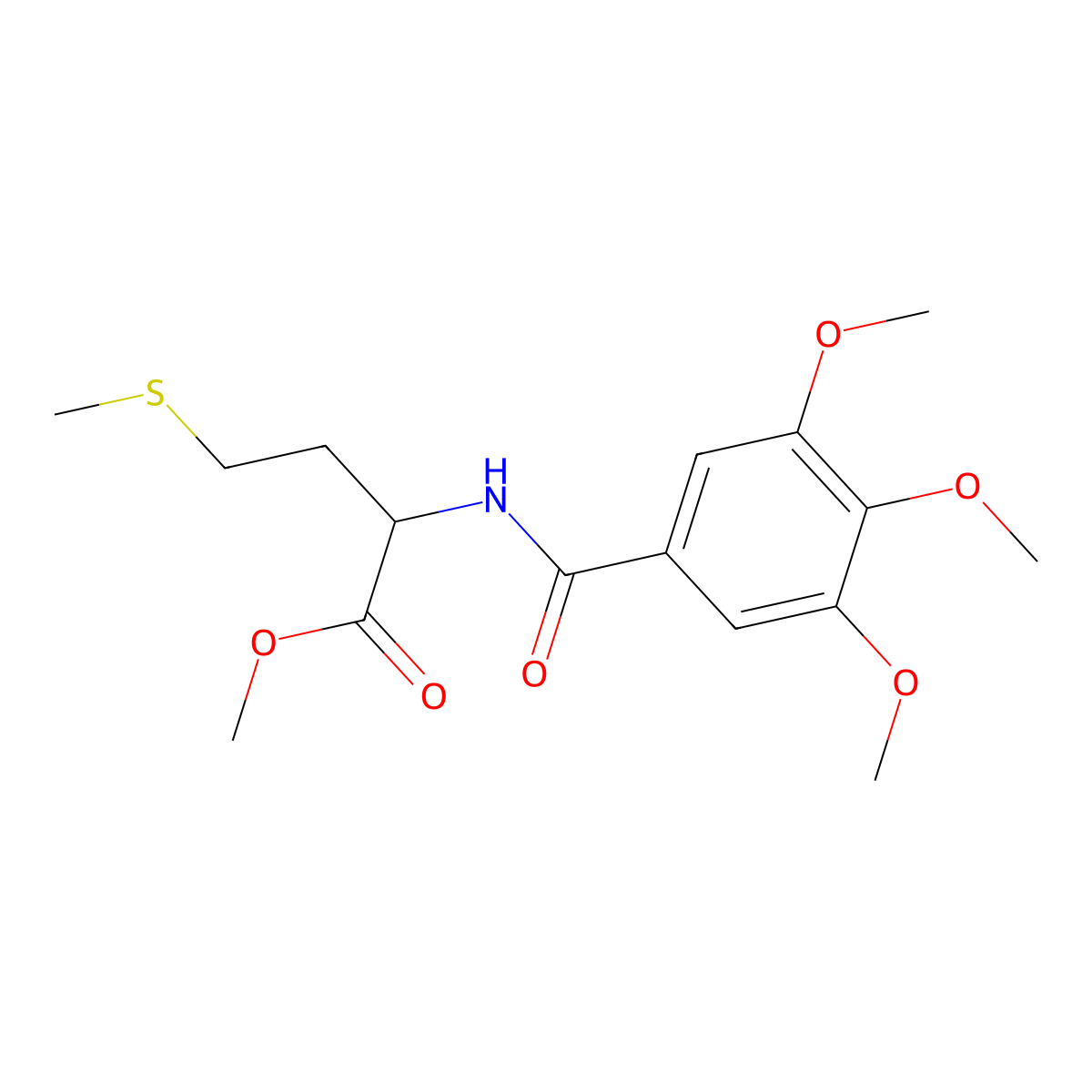 Methyl 4-methylsulfanyl-2-[(3,4,5-trimethoxybenzoyl)amino]butanoate molecular structure, CAS 2260522-89-0